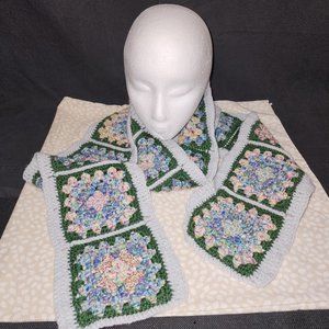 NWT Women's Original Granny Square Hand-Crocheted Scarf